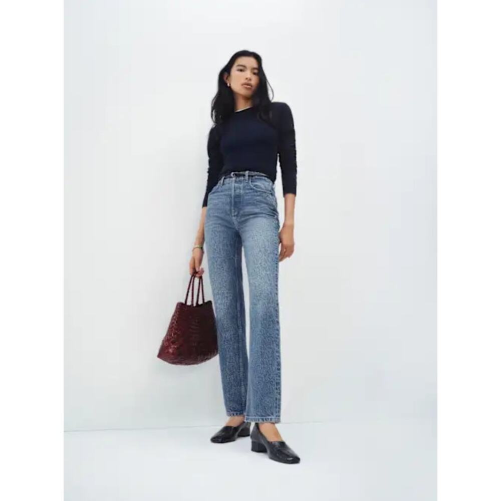 REFORMATION JEANS Cynthia High Rise Straight Long Jean Colorado Sz 28 $178 {3V8}